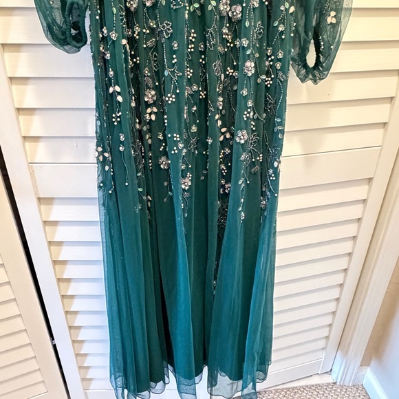 ASOS Teal Maxi Dress with Floral Embellishments - Picture 1 of 9